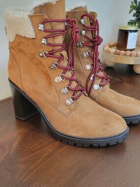 Nine West Combat Fleece Boots